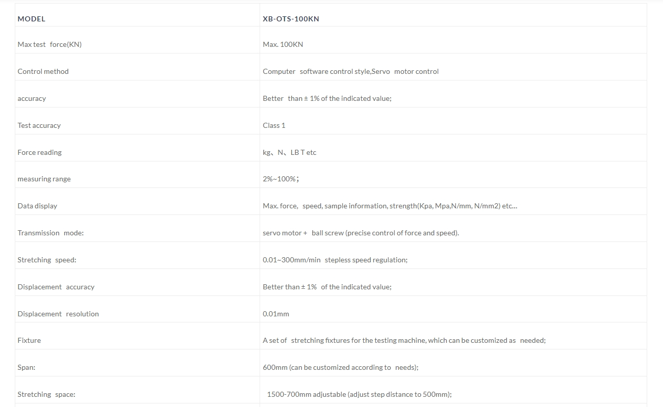 Tensile-Tester-Specification